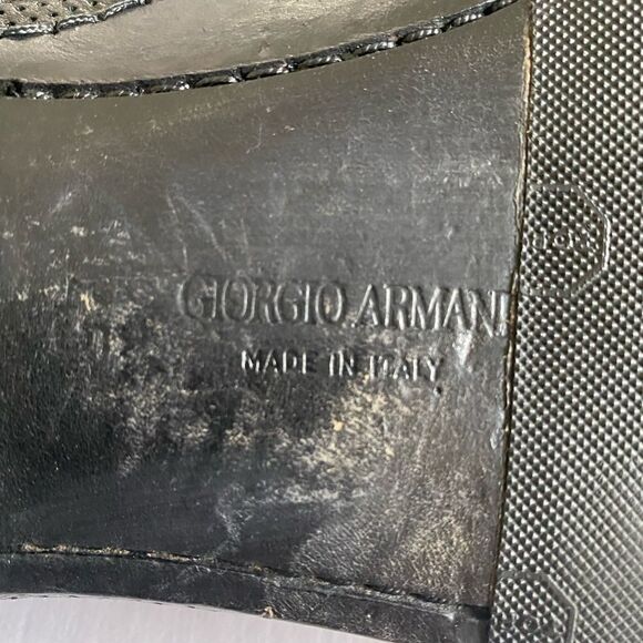 GIORGIO ARMANI Mens Black Soft Perforated Leather Shoes Size 45.Made In Italy main image 11